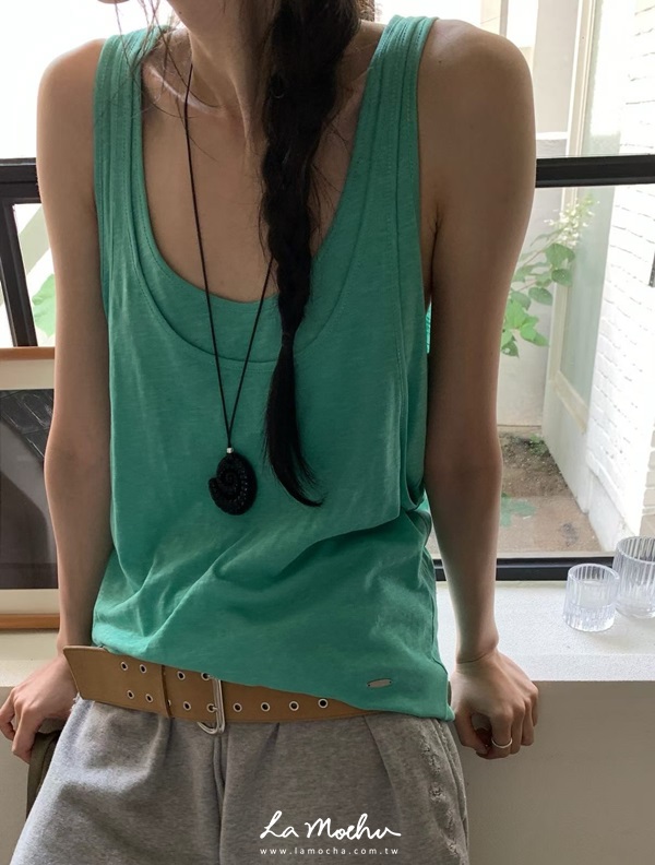 鬆弛感假兩件背心